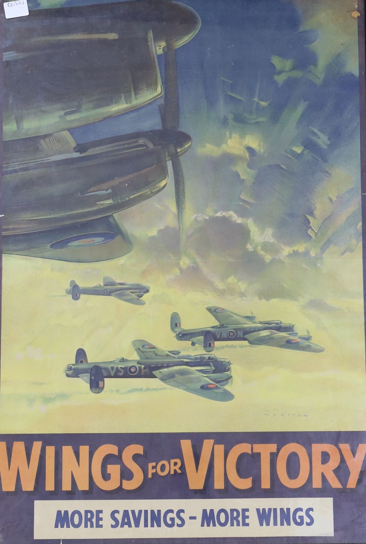 After Frank Wootton, colour poster, 'Wings for Victory', 73 x 49cm